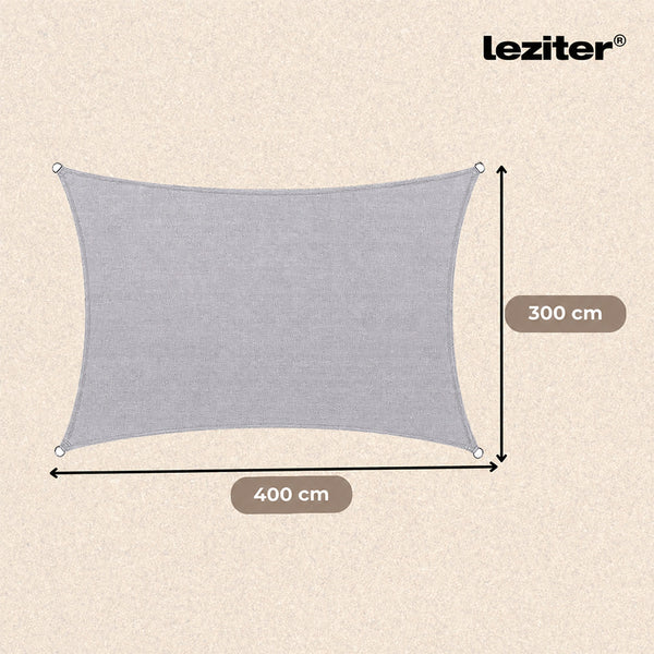 Leziter Rana Sun sail dreptunghiular 3x4 m gri