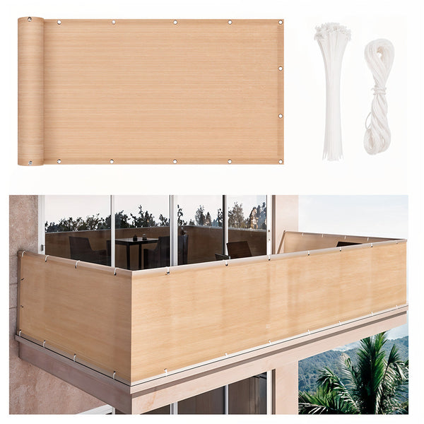 Leziter Umbrelă de balcon, ecran de intimitate 7 m bej