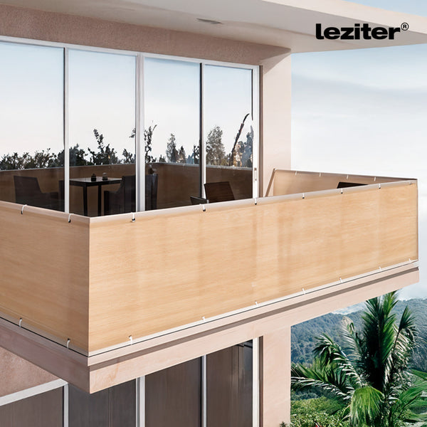 Leziter Umbrelă de balcon, ecran de intimitate 7 m bej