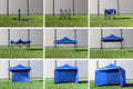 Cort tip pavilion cu 3 pereti laterali, structura solida otel si acoperis impermeabil PVC, 3x3 m cu inaltime reglabila, verde