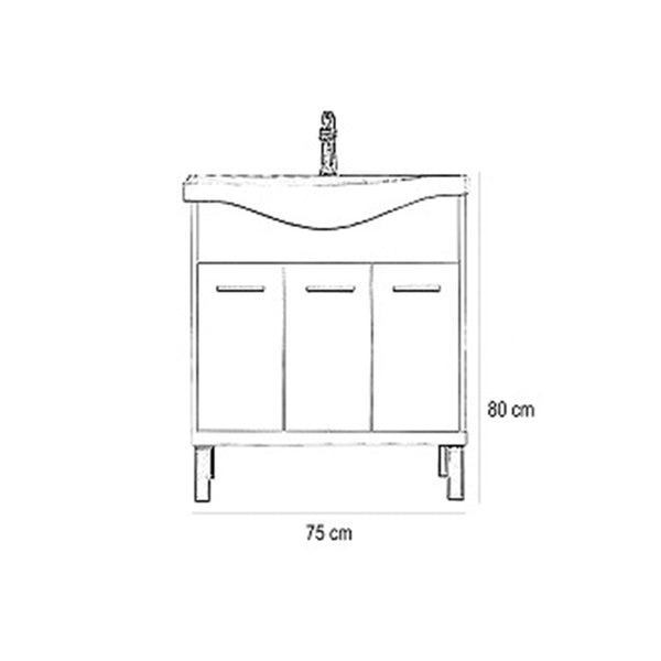 Leziter Set mobilier baie Nerva 75, stejar Sonoma