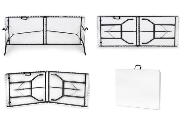 Homelux Masă de catering 180 cm, pliabilă în valiză, albă
