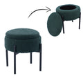 Taburet pentru copii, rotund, spatiu depozitare, 31x28cm, maxim 50kg, verde