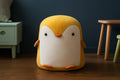 Taburet pentru copii, 28x34cm, maxim 50kg, model pinguin galben