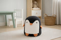 Taburet pentru copii, 28x34cm, maxim 50kg, model pinguin negru