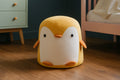 Taburet pentru copii, 28x34cm, maxim 50kg, model pinguin galben