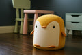 Taburet pentru copii, 28x34cm, maxim 50kg, model pinguin galben