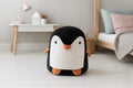 Taburet pentru copii, 28x34cm, maxim 50kg, model pinguin negru