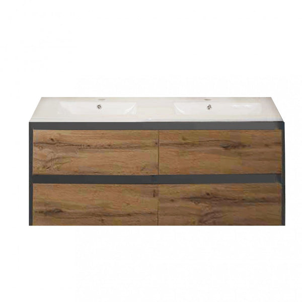 Leziter Masca chiuveta baie Porto 120 cu lavoar, antracit-stejarului rustic