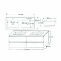 Leziter Set mobilier baie Porto 120, stejar alb-sonoma