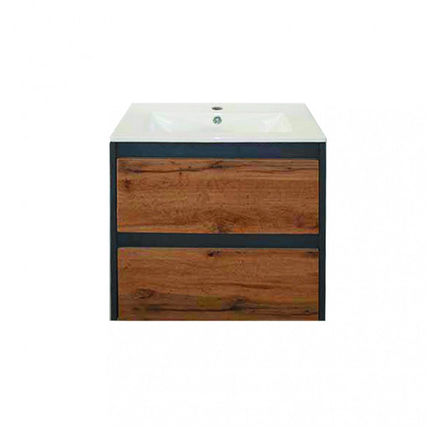 Leziter Masca chiuveta baie Porto 60 cu lavoar, antracit-stejarului rustic