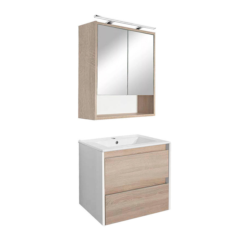 Leziter Set mobilier baie Porto 60, stejar alb-sonoma