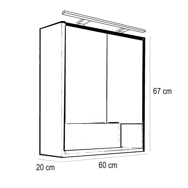 Leziter Set mobilier baie Porto 60, stejar alb-sonoma
