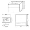 Leziter Set mobilier baie Porto 60, alb