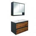 Leziter Set mobilier baie Porto 80, stejarului rustic antracit