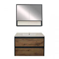Leziter Set mobilier baie Porto 80, stejarului rustic antracit