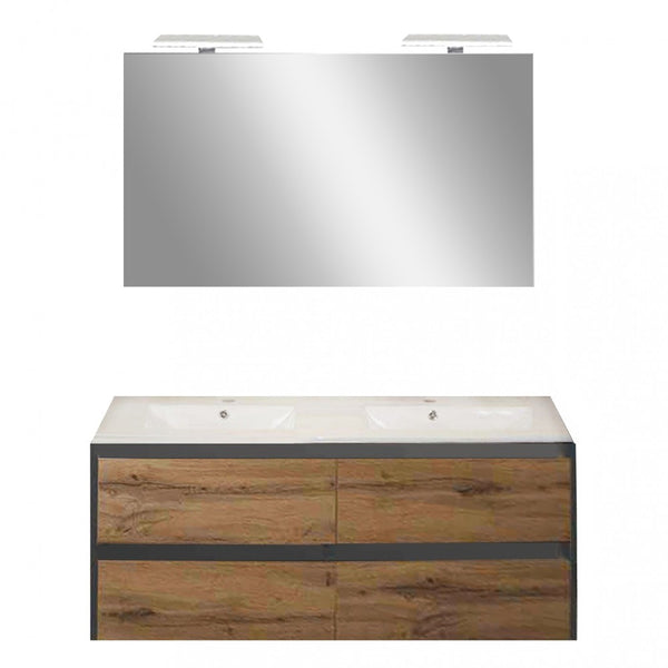 Leziter Set mobilier baie Porto Prime 120, stejarului rustic antracit