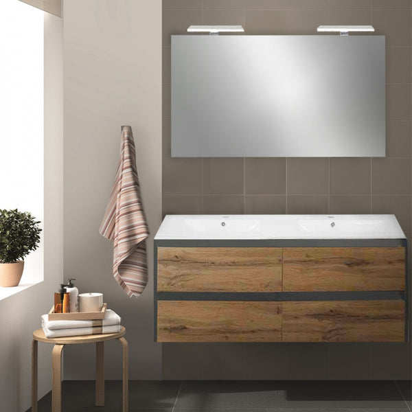 Leziter Set mobilier baie Porto Prime 120, stejarului rustic antracit
