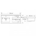 Leziter Set mobilier baie Porto Prime 120, alb-ruana ulm