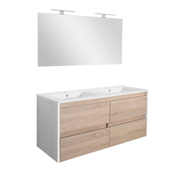 Leziter Set mobilier baie Porto Prime 120, stejar alb-sonoma
