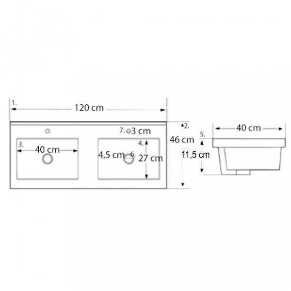 Leziter Set mobilier baie Porto Prime 120, stejar alb-sonoma