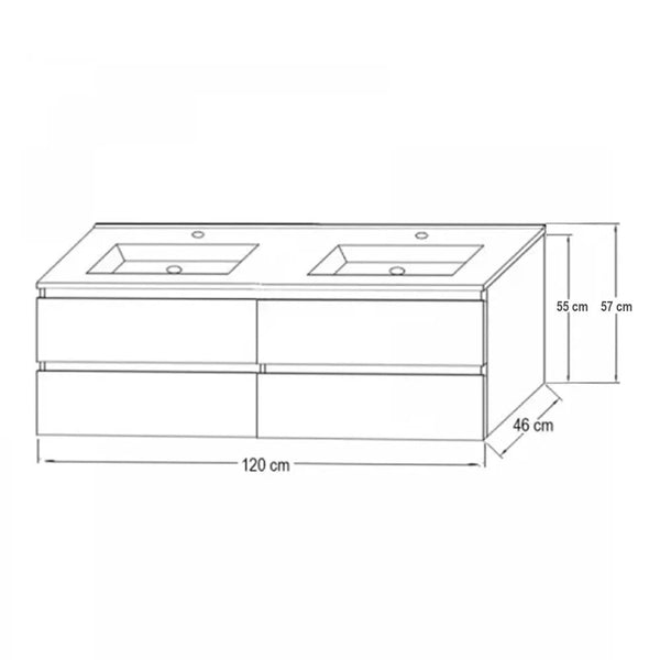 Leziter Set mobilier baie Porto Prime 120, stejar alb-sonoma