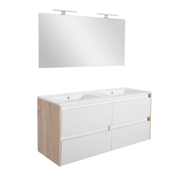 Leziter Set mobilier baie Porto Prime 120, stejar sonoma alb