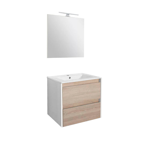 Leziter Set mobilier baie Porto Prime 60, stejar alb-sonoma