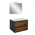 Leziter Set mobilier baie Porto Prime 80, stejarului rustic antracit