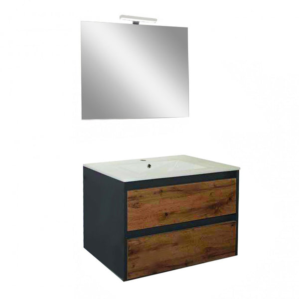 Leziter Set mobilier baie Porto Prime 80, stejarului rustic antracit