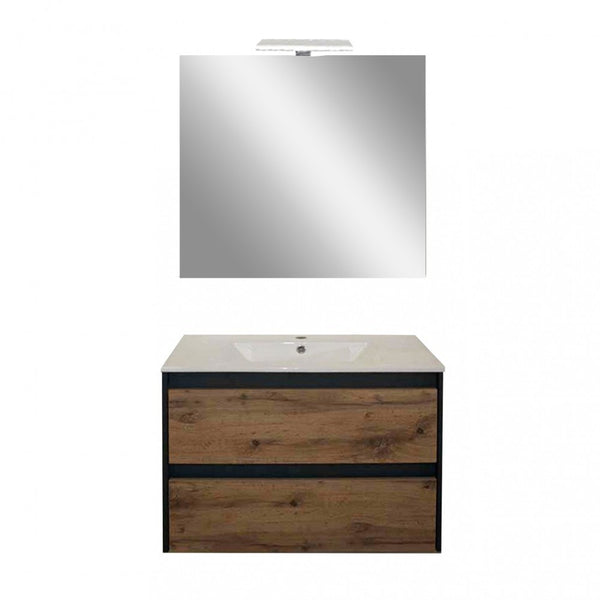 Leziter Set mobilier baie Porto Prime 80, stejarului rustic antracit