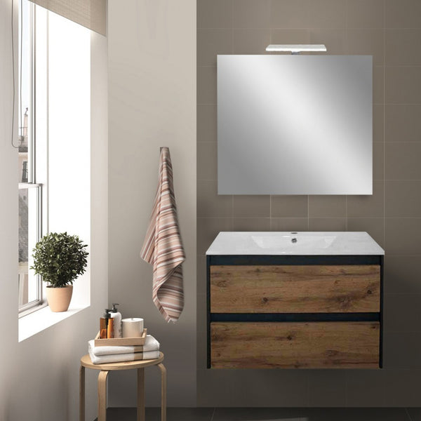 Leziter Set mobilier baie Porto Prime 80, stejarului rustic antracit