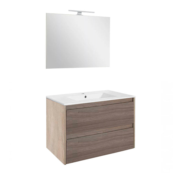 Leziter Set mobilier baie Porto Prime 80, stejar sonoma-ulm rauna