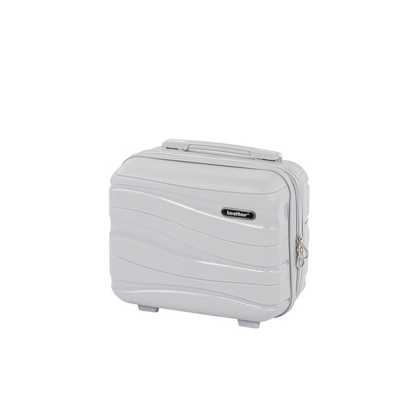Leziter TraveLux Voyager – valiză de mână mică din piele, cu carcasă rigidă, 26x31x14 cm, gri