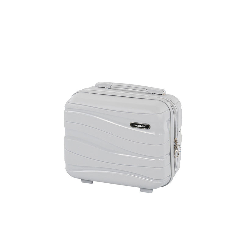 Leziter TraveLux Voyager – valiză de mână mică din piele, cu carcasă rigidă, 26x31x14 cm, gri