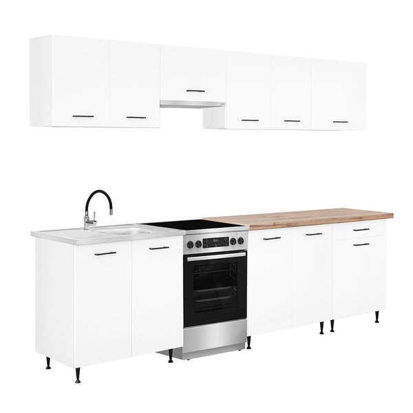 Leziter Unitate de bucătărie Primo 280 cu blat de lucru din stejar charlestone alb