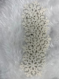 Decoratiune brad fulg de zapada, set 8 bucati, 8cm, alb