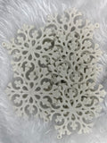 Decoratiune brad fulg de zapada, set 8 bucati, 8cm, alb