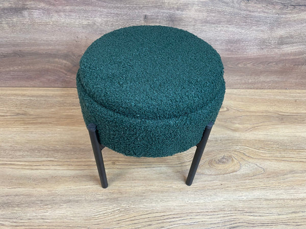 Taburet pentru copii, rotund, spatiu depozitare, 31x28cm, maxim 50kg, verde
