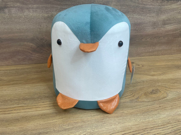 Taburet pentru copii, 28x34cm, maxim 50kg, model pinguin albastru