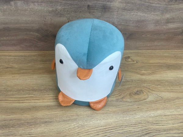Taburet pentru copii, 28x34cm, maxim 50kg, model pinguin albastru