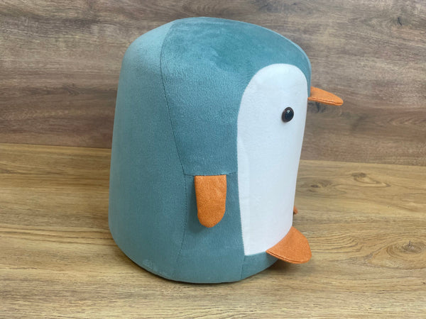 Taburet pentru copii, 28x34cm, maxim 50kg, model pinguin albastru