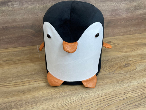 Taburet pentru copii, 28x34cm, maxim 50kg, model pinguin negru