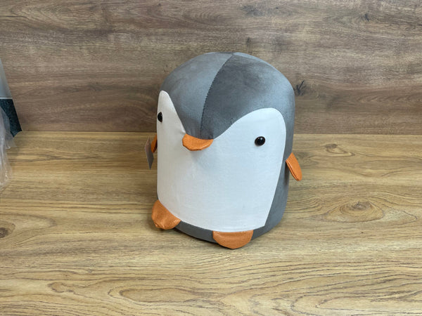 Taburet pentru copii, 28x34cm, maxim 50kg, model pinguin gri