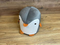 Taburet pentru copii, 28x34cm, maxim 50kg, model pinguin gri