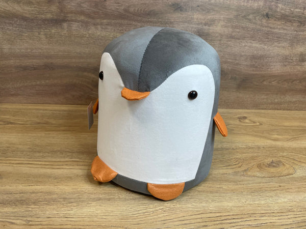 Taburet pentru copii, 28x34cm, maxim 50kg, model pinguin gri