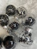 Set globuri de Craciun Inedit, 24 bucati, 5cm, transparente cu interior negru