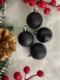 Set globuri de Craciun, 20 bucati, 3 modele, 4cm, negru