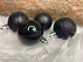 Set globuri de Craciun, 20 bucati, 3 modele, 4cm, negru