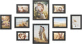 SONGMICS set rame foto 10 buc, 28x24 / 21x16 / 18x13 cm, negru, montaj perete sau birou, MDF si plastic